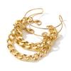 Mote Luksus Flatt Flatt Armbånd Kvinne 4 Delingssett Nattklubb Festtøy med smykker Gave Smykker Chunky Chain Armbånd Armbånd Armbånd Gull