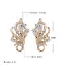 Kinel Shiny Natural Zircon Flower Drop Earrings Rose Gold Jewelry