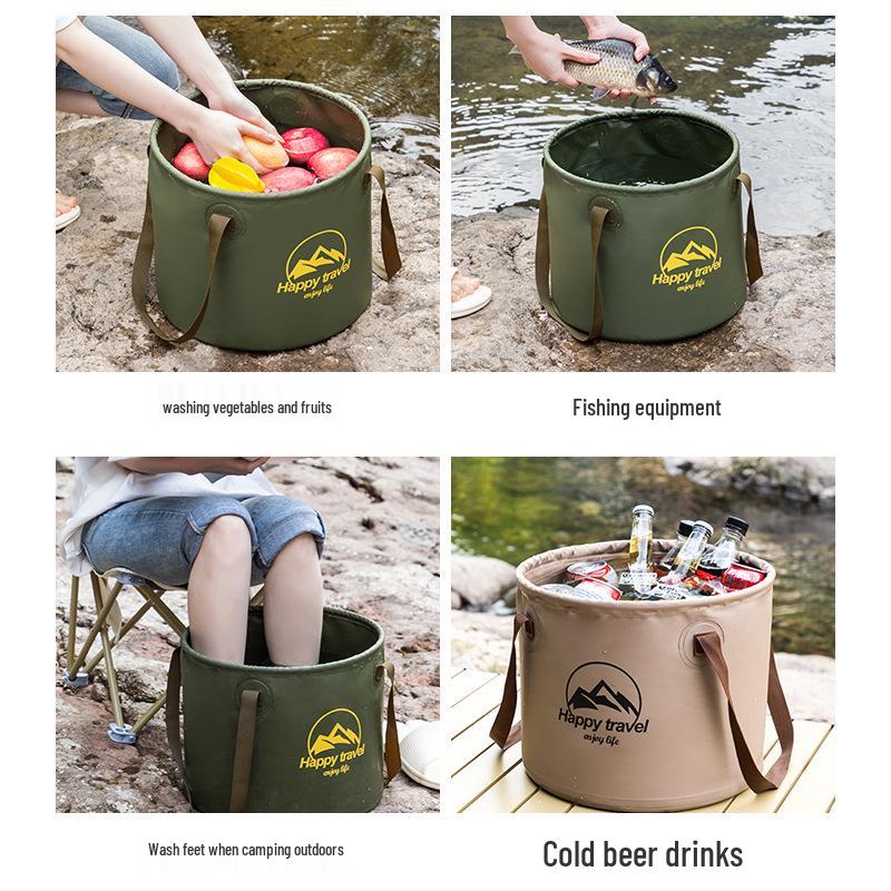 Portable Folding Water Bucket for Camping, Fishing, Foot Bath, and Outdoor Activities