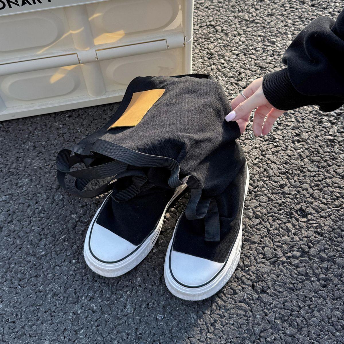 

Модные женские ботинки Новые парусиновые кроссовки с высоким верхом Женская мода Высокое качество Голенище-бочонок со сборками Дышащая удобная обувь для женщин 40