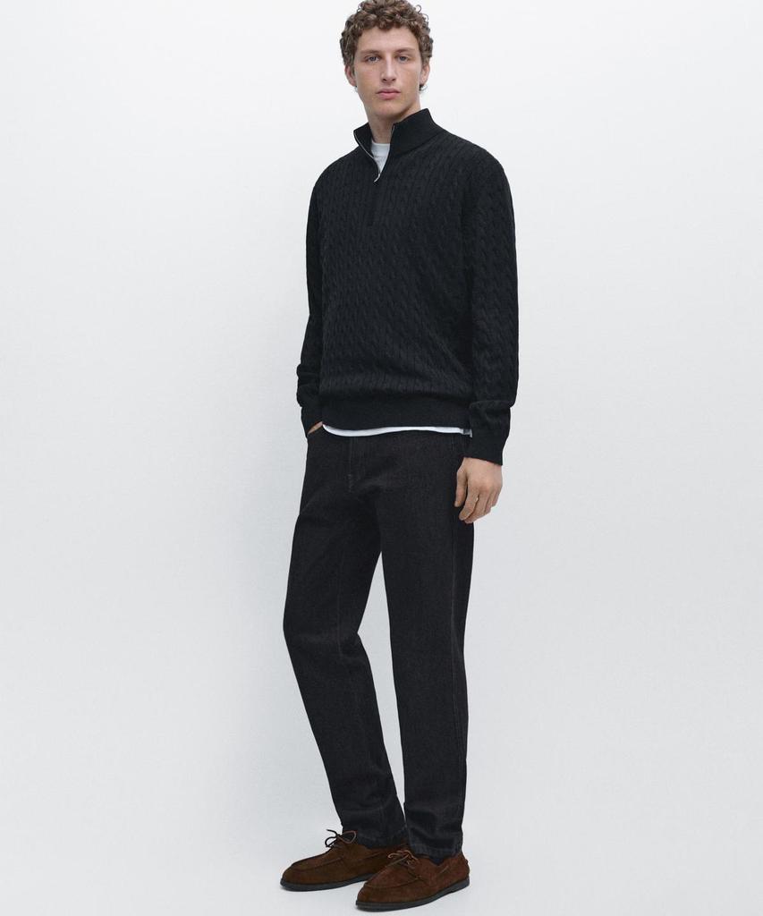 Masimodutti Zipper Detail Turtleneck Knit Sweater
