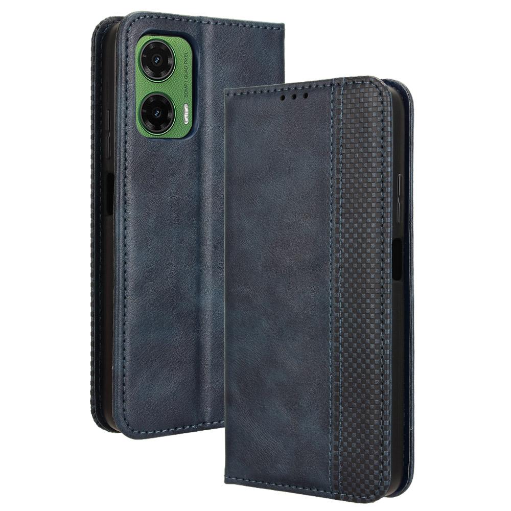 For Motorola Moto G35 5G Leather Case Wallet Stand Retro Texture Phone Cover