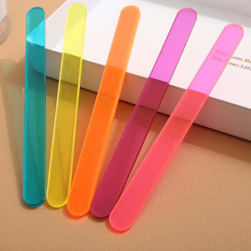 20PC Acrylic Craft Sticks Mixed Color Transparent Popsicle Sticks for DIY Homemade Ice Cream Bars, Reusable Treats Ice Pop Stick