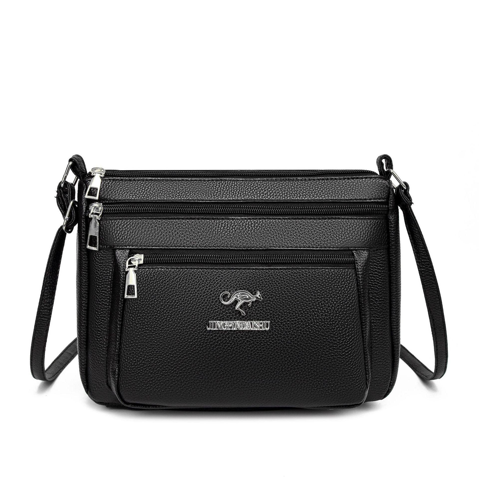 

Візерунок Кенгуру Жіноча Сумка Через Плече Кроссбоді Чорна Сумки Декор срібний