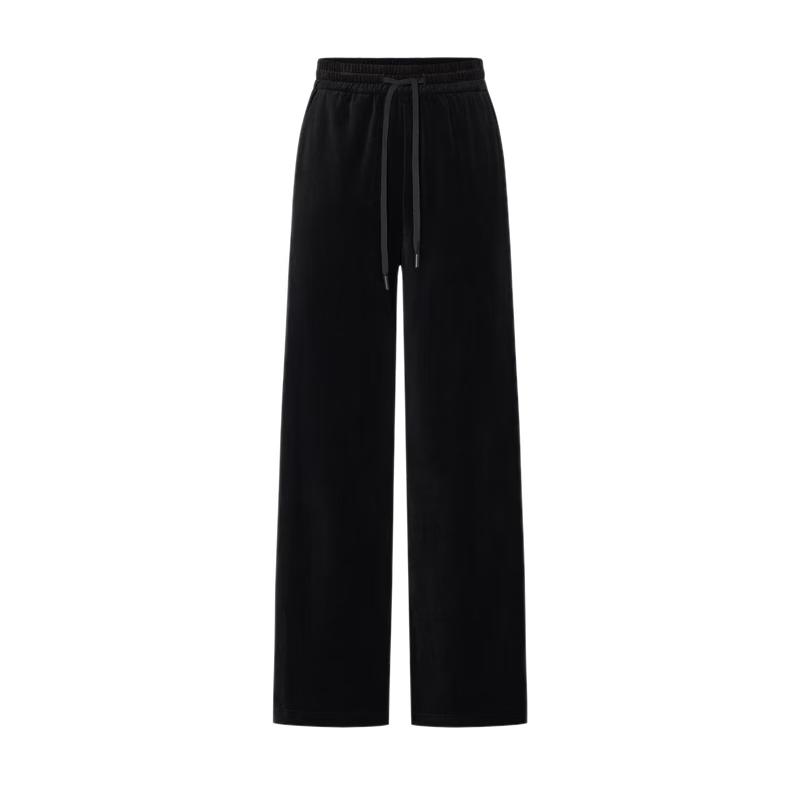 MO&Co. Velour-Feel High-Waist Straight Leg Sweatpants