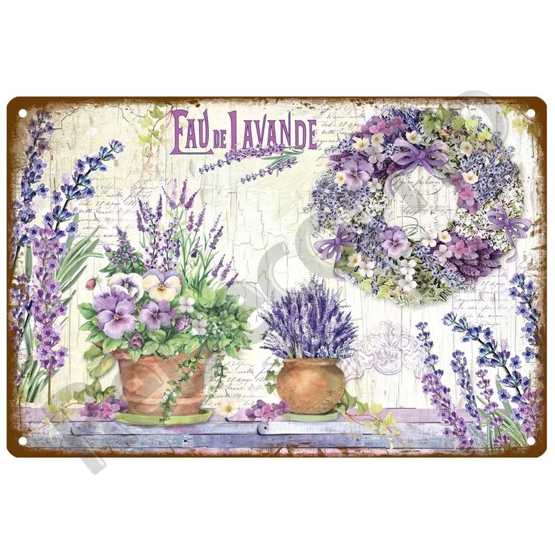 Flower Tin Sign Poster Garden Vintage Wall Poster Metal Sign Decorative Wall Plate Retro Plaque Metal Vintage Decor Accessories
