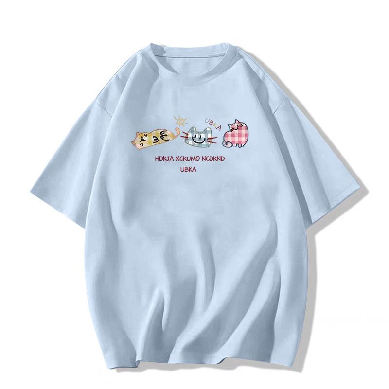 Women's Retro Cotton Loose-Fit Short-Sleeve T-Shirt, Summer 2025 Trend