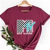 MTV Neon Distressed Karomuster Logo Grafik Damen Hemden Retro 80er 90er MTV Familienpassendes T-Shirt Vintage MTV Geburtstagskind Oberteile