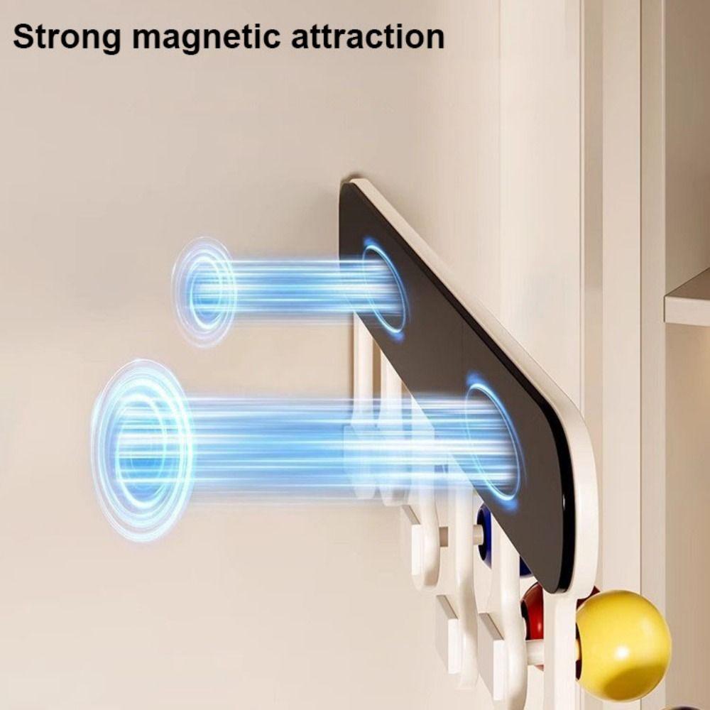 Non Punching Dopamine Magnetic Hook With 6 Hooks Clothes Hanger Sundries Storage Hook Kitchen