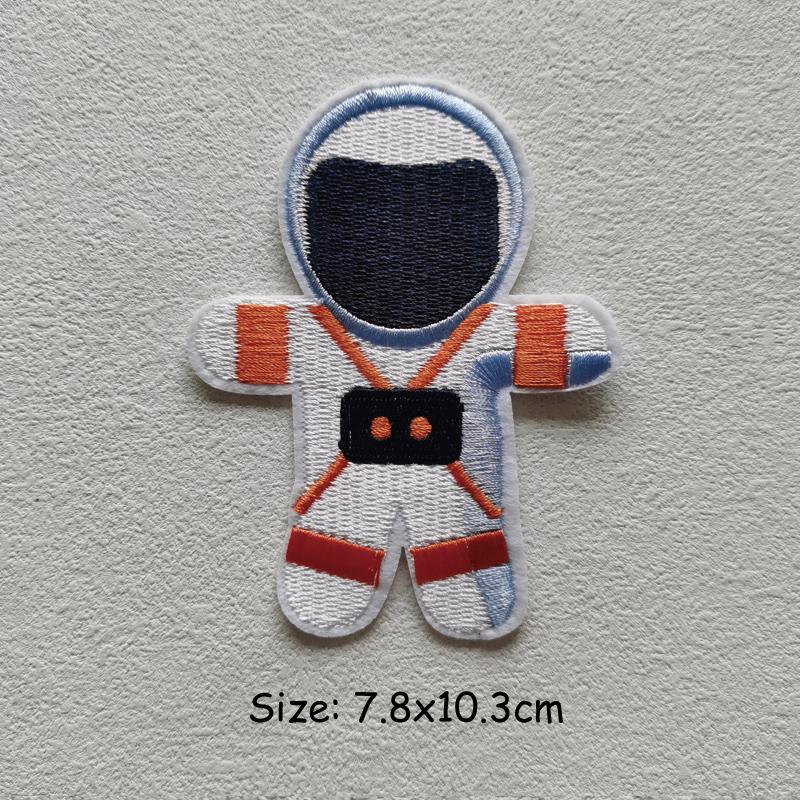 Alien Planet Rocket Patch Iron On Embroidered Sew On Sun Astronaut Jet Aircraft Meteorite Patch Fabric New Heat Transfer Garment Accessory DIY