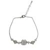 Elegant Minimalist Womens Gold-Plated Bracelet With Floral Zircon Adjustable Chain Fashionable Daily Wear Jewelry