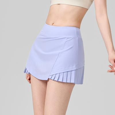 Nude Golf Tennis Skirt Sports Running Pleated Skirt Fake Two-piece Anti-empty Yoga Skirt with Pockets
