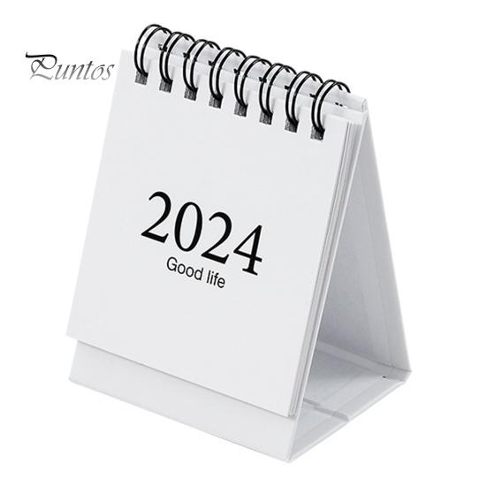 Mini-Tischkalender, Spiralspule, Seitenwechsel, Datumsaufzeichnung, 12-Monatskalender für die Planung, Ereignisprotokoll, tragbar, einfacher Stil, Planbuch, Jahr