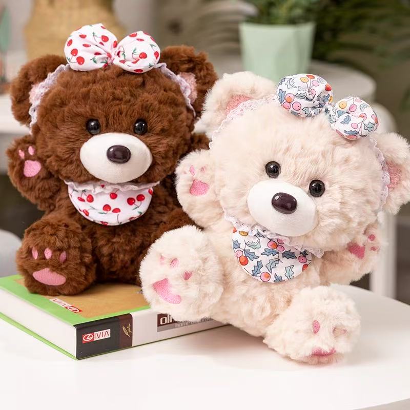 22cm Simulation Healing Series Little Bear Doll Plush Toy Handmade Doll Cartoon Anime Cute Pillow Cushion Decoration Children's
