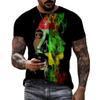 Men's 3D Rock Hip Hop Rap T-shirt Fashion Trend Street Casual Round Neck Short Sleeve Top