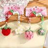 1pair Bag Hanging Knitted Flower Pendant Woolen Car Keyrings Cute Crochet Fruit Keychains  Backpack