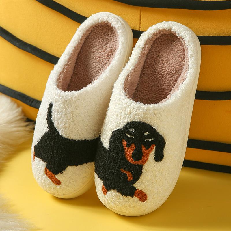 Mushroom Winter Smiley Face Peach Heart Cotton Slippers Indoor Home Plush Warm Slippers Thickened Warm