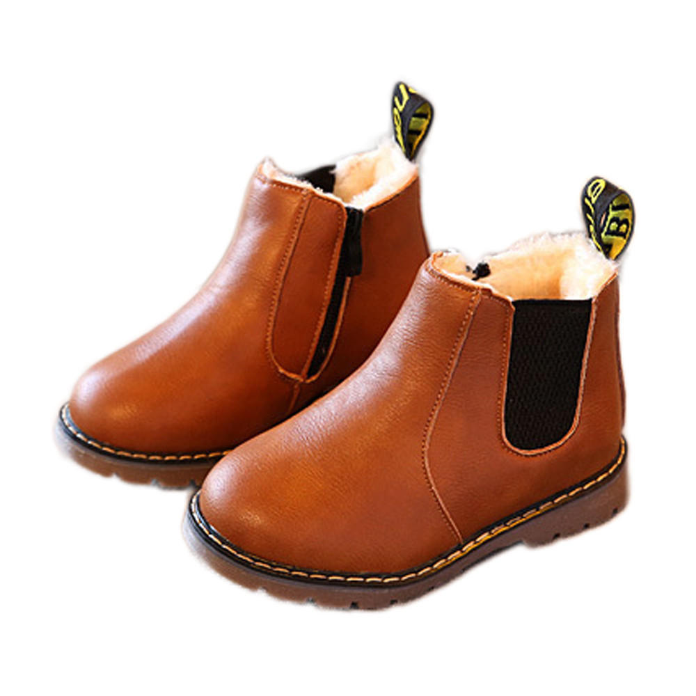 Botines de niño, ideales para la nieve, aborregados al interior, unisex,  cálidos, con cremallera lateral comprar a buen precio — entrega gratuita,  reseñas reales con fotos — Joom