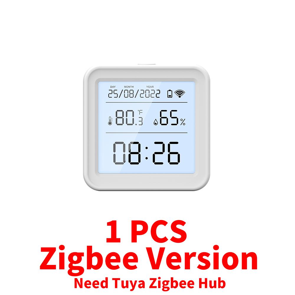 Zigbee или WiFi Датчик температуры и влажности Tuya Умный дом Термометр Приложение SmartLife Работает с Alexa Google Assistant Zigbee Version