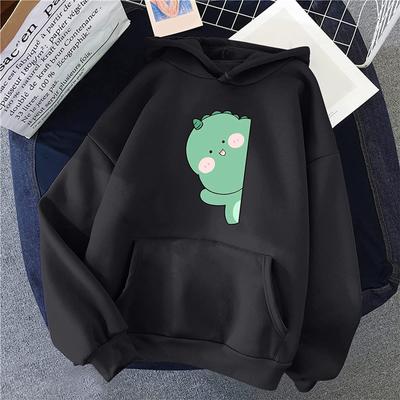 Oversized Hoodie Women's Fashion Casual Fun Dinosaur Print Hooded Sweatshirt Loose Sports Pullover Kawaii Hoodie