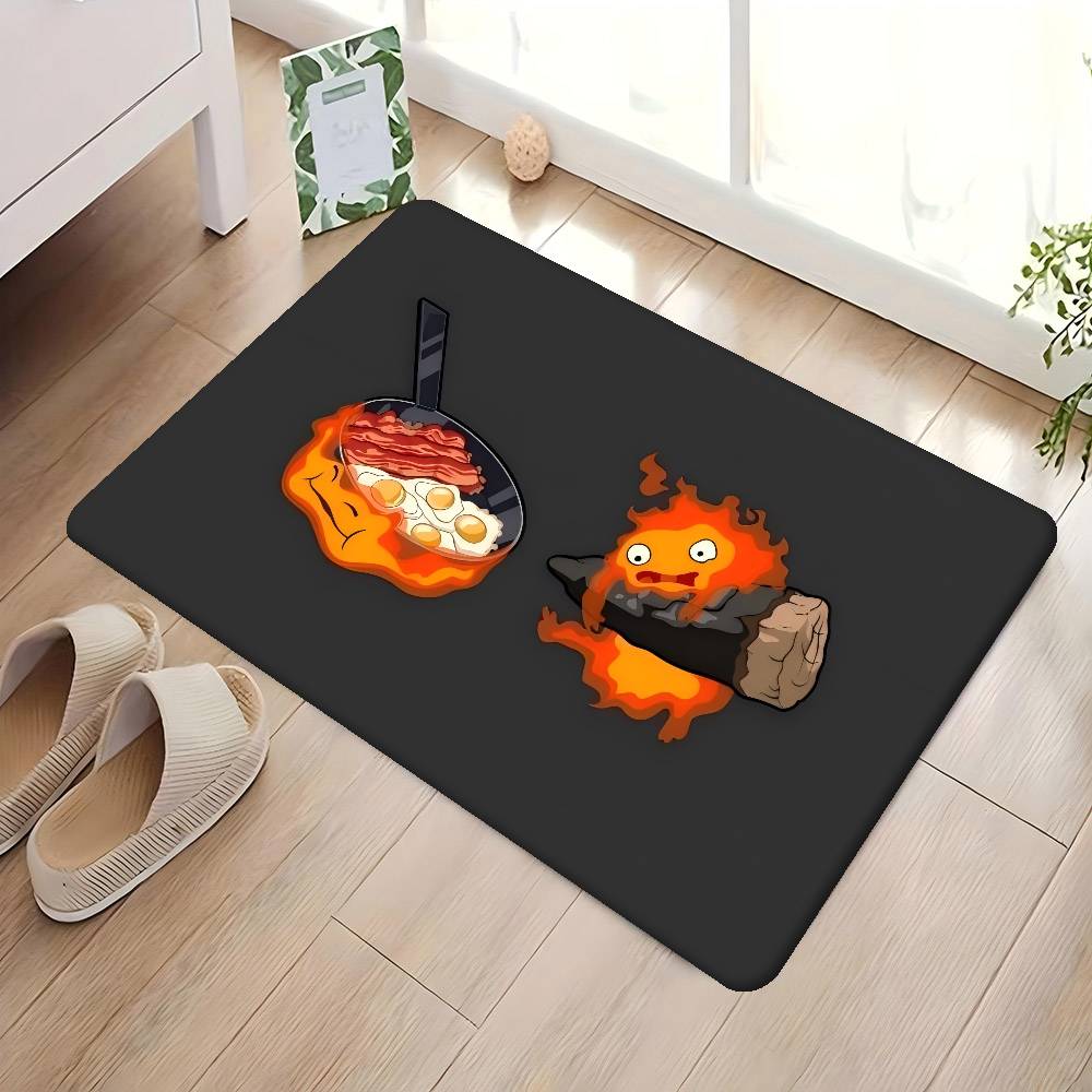 

Fire Demon C-Calcifer Floor Mat Rectangle Anti-slip Home Soft Badmat Front Door Indoor Outdoor Mat Welcome Doormat 40x60 cm