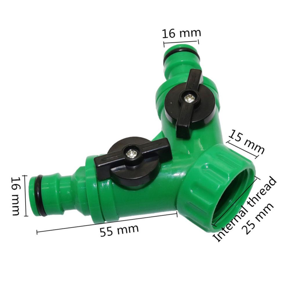 Garden Hose Quick Connectors Y-shaped Water Splitters 1/2" 3/4" Female Thread 2-Way Watering Valves Adjustable Switch Joint Kits
