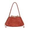 New women's bags, fashionable hand-woven bags, portable vegetable baskets, shoulder bags, personalized crescent bags.