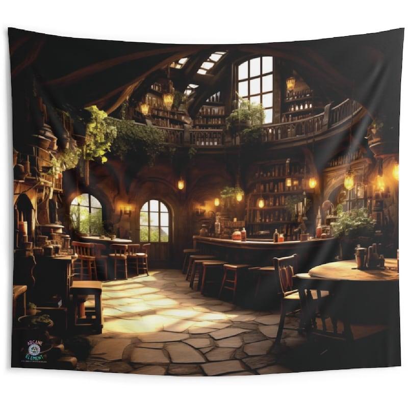 Tapestry Prancing Pony Pub Fantasy Bar 75x100 чёрный