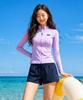 Helingbon [Set] Women'S Regular Fit Zip-Up Long Sleeve & Easy Swim Pants Rf338 Ac900
