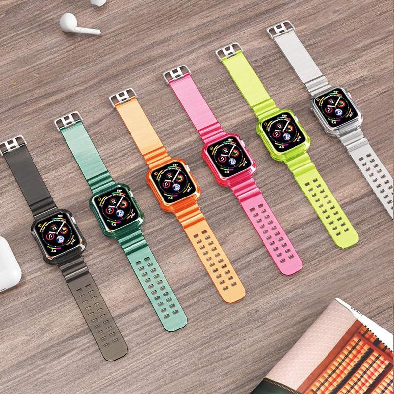 Спортивный ремешок для Apple Watch Series 6, 1, 2, 3, 4, 5, силиконовый ...