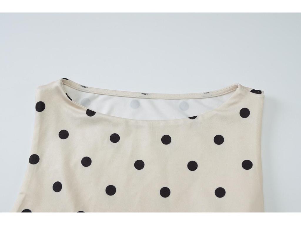 Ärmelloses, figurbetontes Top mit Polka-Dot-Muster für Damen – Sommermode 2026