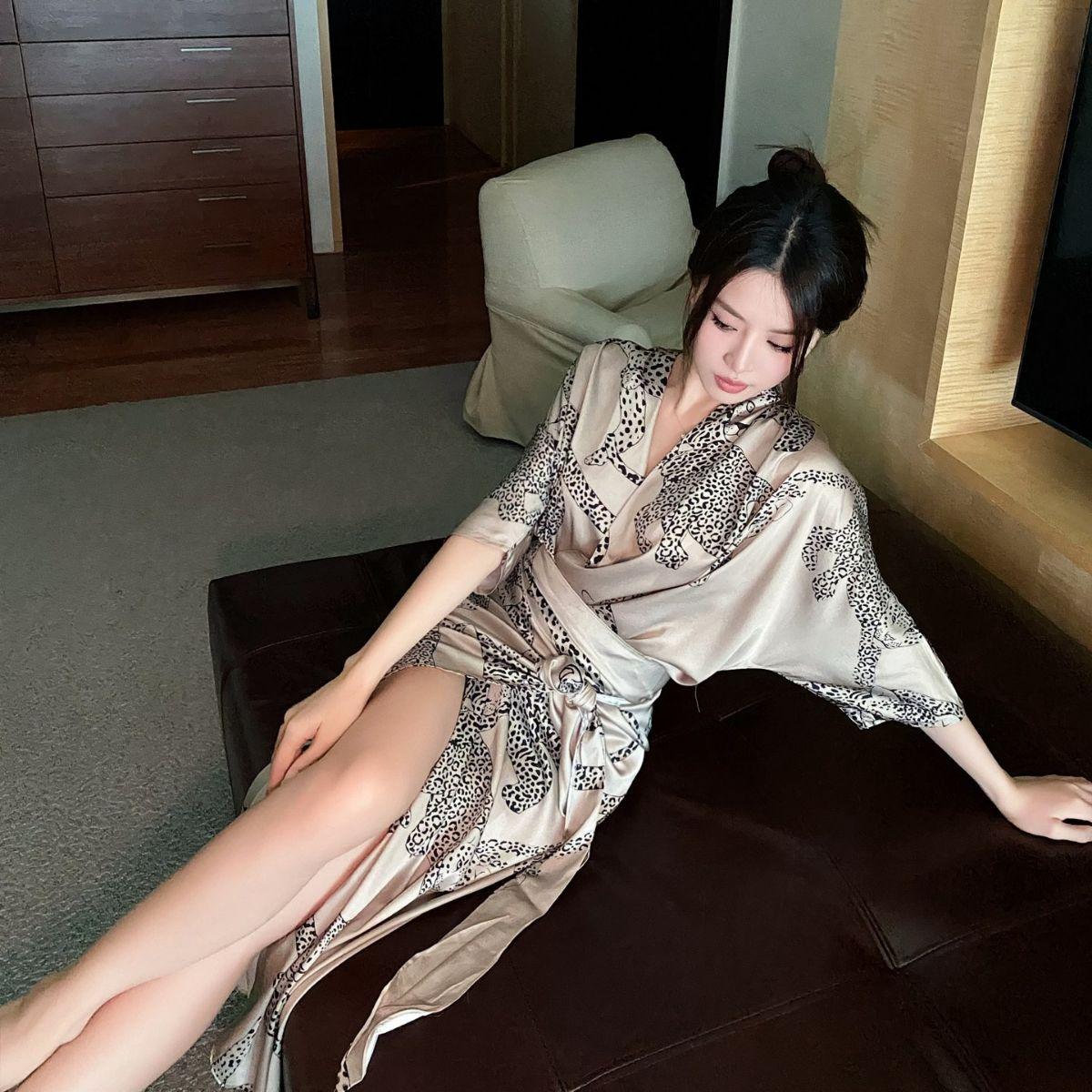 [President] haute couture pajamas women s new summer ice silk pajamas high-end light luxury French loungewear One size fits all