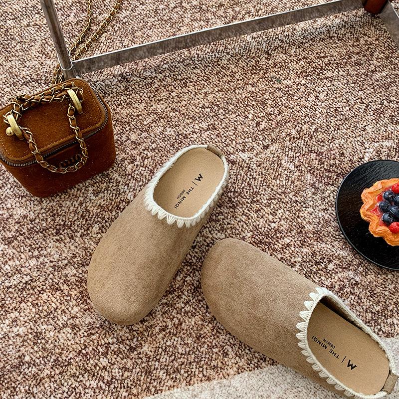 Plateau Boken Schuhe Damen 2025 Neu Boken Baotou Halbschuhe Retro Mules Ein Pedal Slipper