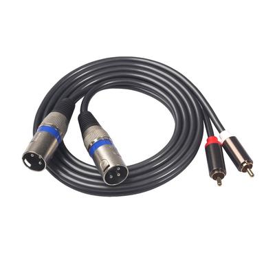 Male To XLR Male Audio XLR Conversion Interface Patch PVC for Audio Microphone Adapter, Cable, Cable, Approx. 1.5M Length, Cable, Cord, 2-Row Wire,