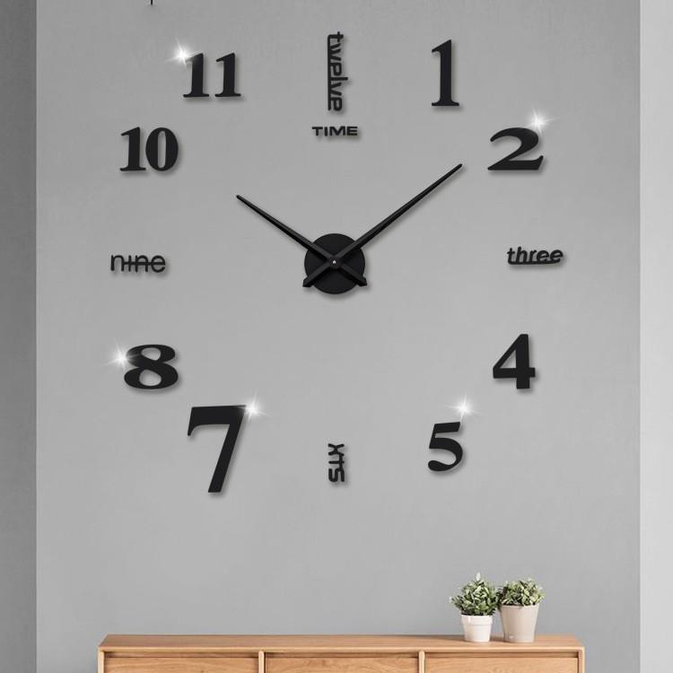 Acrylic 3D Digital Wall Clock, DIY Wall Sticker for Home & Living Room Decor