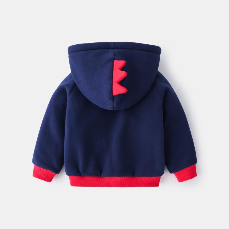 Boys Thick Fleece Lined Hooded Casual Children Winter Jacket Outerwear