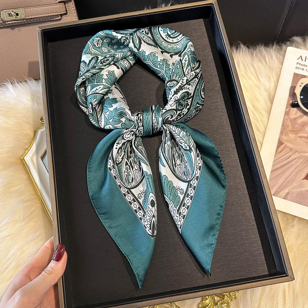 Spring And Autumn Silk Scarf Women'S Ribbon Headgear Hair Accessories Flowers Cashew Nut Flowers Versatile Temperament Advanced