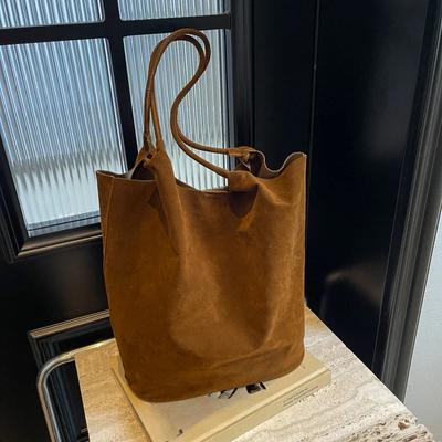Fibbia Pelle Scamosciata Filo da Cucito Borsa a Spalla da Pendolare Casual Versatile Dolce Borsa a Mano da Donna