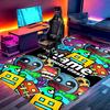 Custom Name Personalized Geometry Dash Print Carpet, Versatile Home Decor Rug, for Playroom, Apartment, Balcony, Entryway, Hallway Gift
