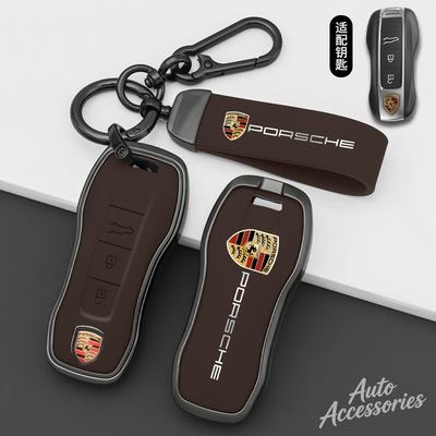 Zinc Alloy Car Key Case Cover Shell Holder Protector For Panamera Cayenne 971 911 9YA Macan Boxster 3 Button Accessories