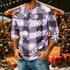 Men's Casual Shirt with Raglan Three-Quarter Sleeves and Christmas Print
