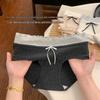 Women's 3-Pack Pure Cotton Mid-Waist Antibacterial Underwear with Bow Lace