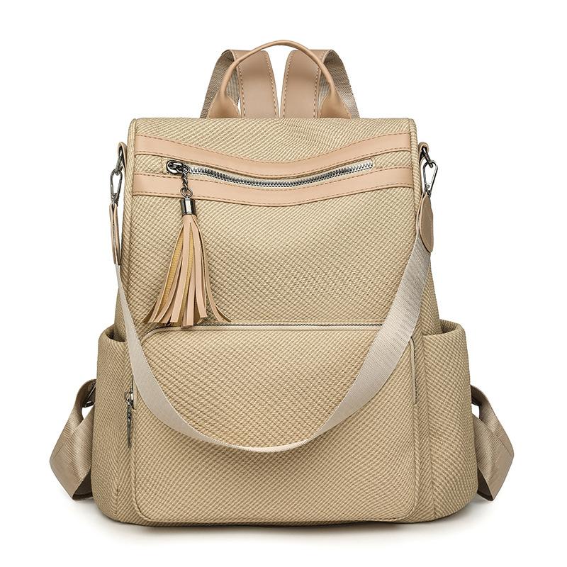 Women's Convertible PU Backpack - Multi-Way Tassel Shoulder Bag for Daily/Travel (Multi-Color Options)