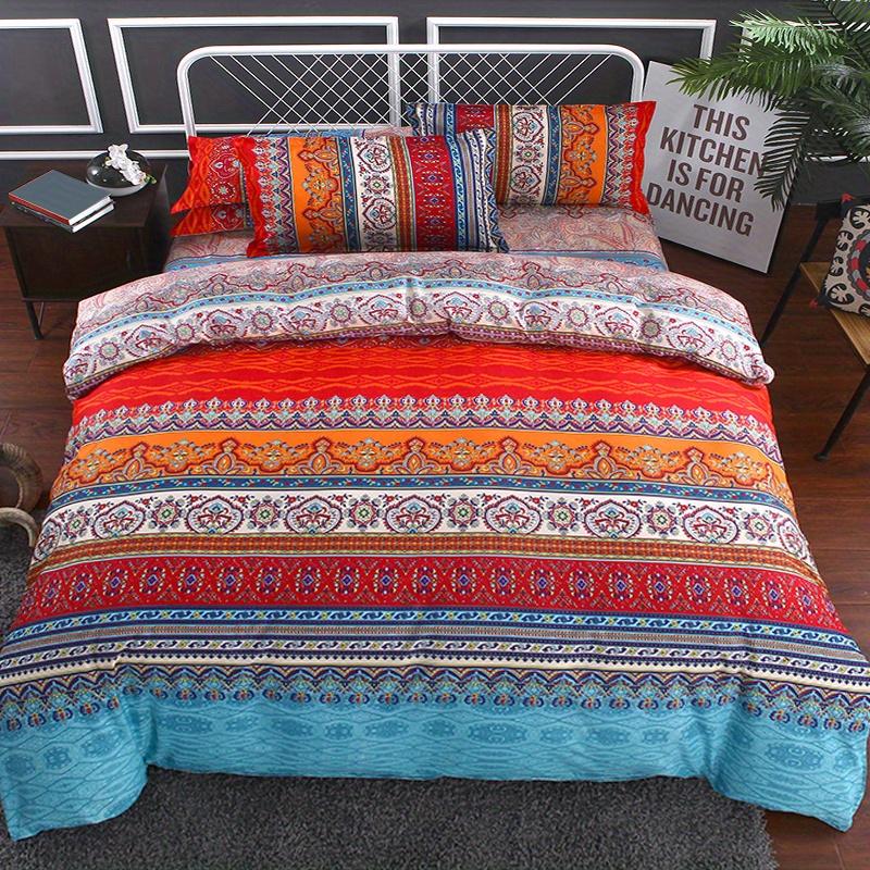 

Bohemian Style Bedding Set 3D Printed Duvet Cover Set Soft Polyester Single Double Queen Size For Birthday Gift Christmas Decor EU Single(135*200cm)3pcs