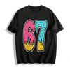 Cute Ice Cream Number 67 Graphic Print Casual Short Sleeve Top Pure Cotton T-shirt