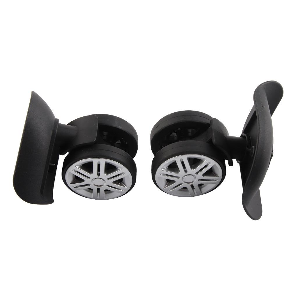 1 Pair Durable Mute Luggage Replacement Wheels PP PET Black Suitcase Caster Wheels Universal Wheel Replacement Luggage Repair
