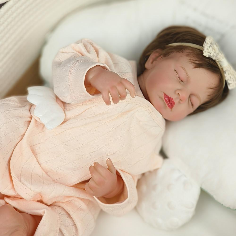 

48 см кукла новорожденного ребенка Loulou Reborn мягкий силиконовый гибкий 3D тон кожи с видимыми венами прошитые вручную волосы кукла игрушка 48cm