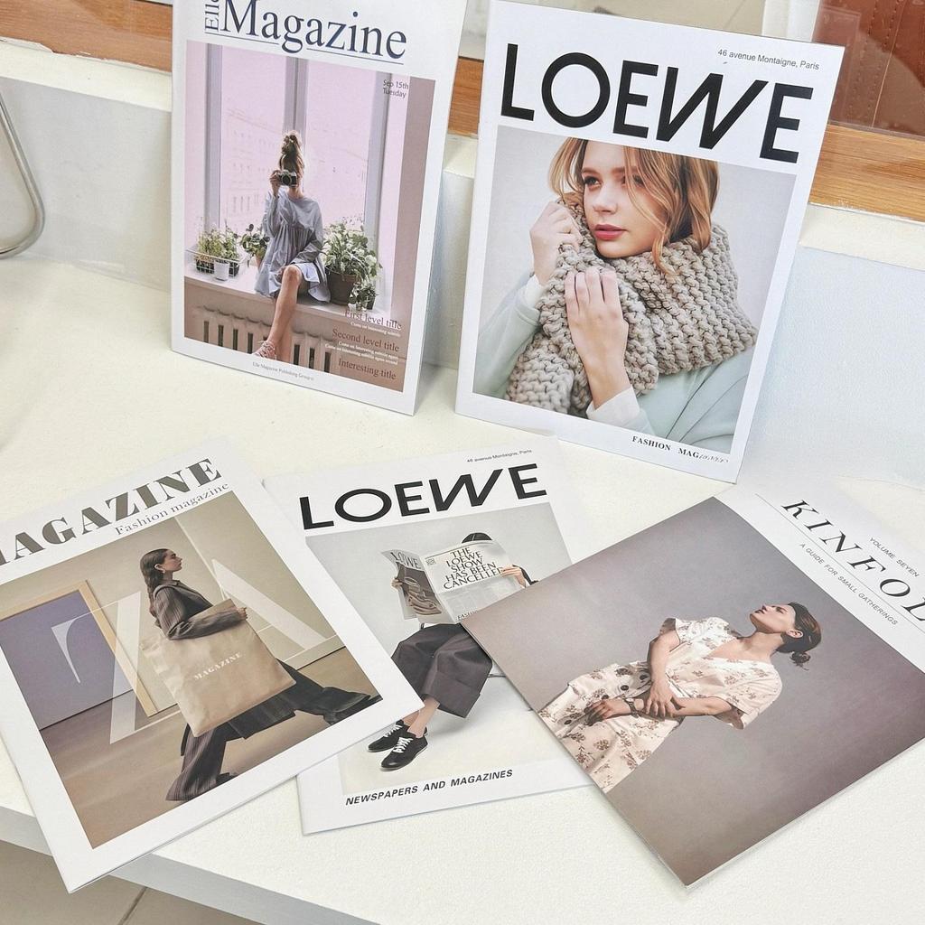 European & American Magazine Cover Props Set: Soft Background Decoration for Photography Featuring English Book Covers