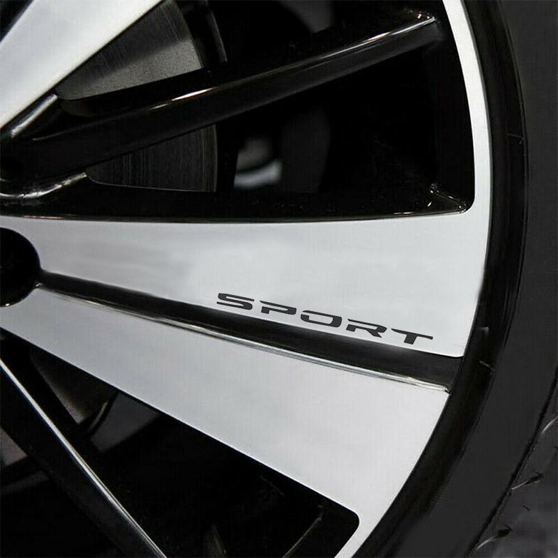 4Pcs/set Sports Car Stickers Font Auto Door Rims Wheel Hub Racing Decal Exterior Car Body Sticker Auto Decoration Accessories