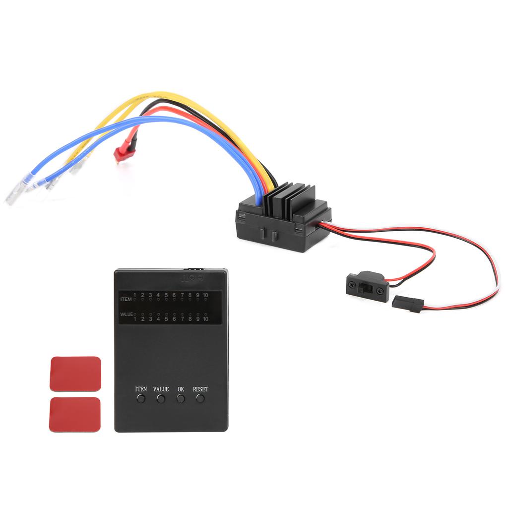 RC 80A Brushed Waterproof ESC Speed Controller with Program Card Set for 1 8 1 10 RC Cars